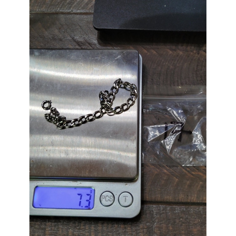 Sterling Silver Curb Link Chain Bracelet 6.25" Spring Ring Clasp 7.3g